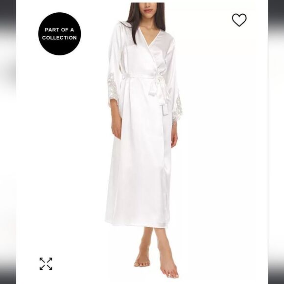 Flora Nikrooz Stella Satin White Robe size L/XL - Picture 1 of 11